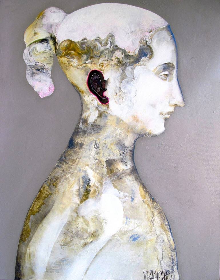 Black Ear Portrait, Sculpture, Woman, Ear, Love, Marble