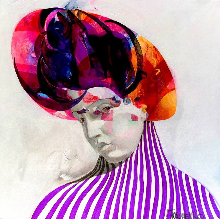 Ruby Portrait, Red, Ruby, Stripes, Girl, Jewel