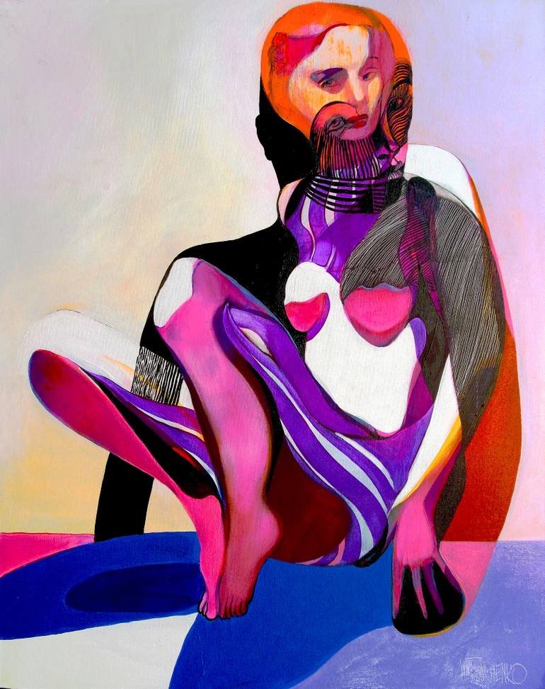 Doubles Portrait, Purple, Body, Doubles, Girl, Love, Man, Nude