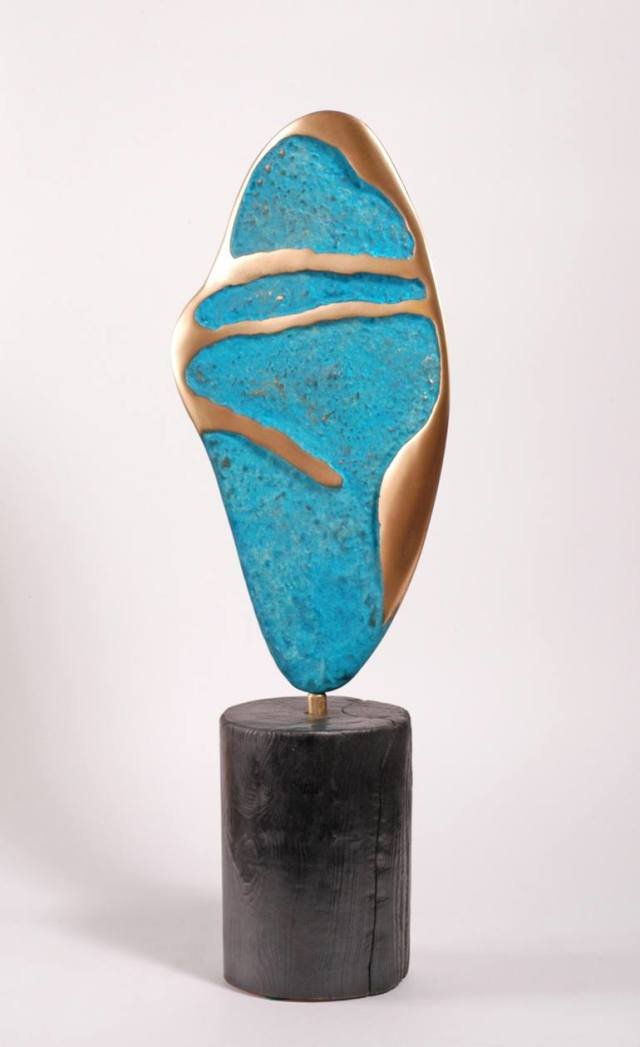 Poetic, Sensual, Blue, Textured, Bronze, Organic, Contemplative, Curvaceous, Elegant, Interpretive, Modern, Natural