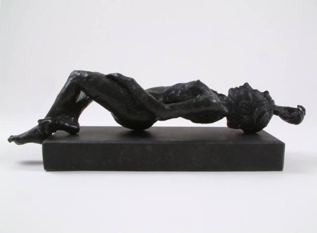 Bronze, Black Patina, Female, Figurative, Granite, Nude