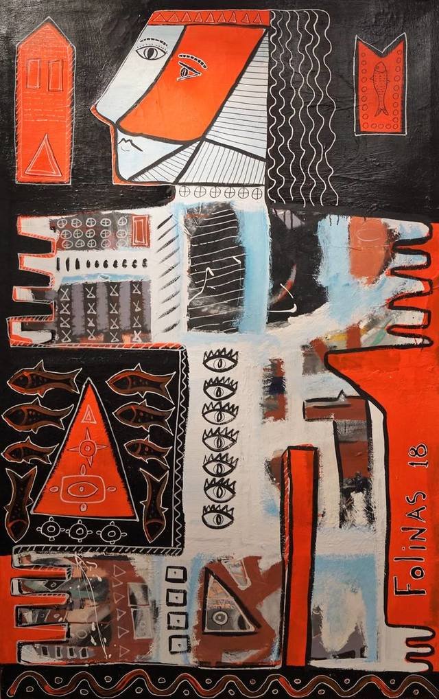 THE HOUSE NEAR THE LAKE | 59.1 H x 37.4 W x 1.2 in | $5,410 Dynasty, Figure, Final, Geometry, Head, lake, house, painting, art