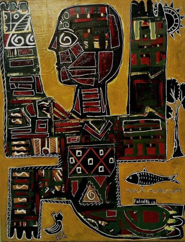 In the woodland | 35.4 H x 27.6 W x 0.8 in | $1,690 Bird, Sun, Tree, Woodland, Men