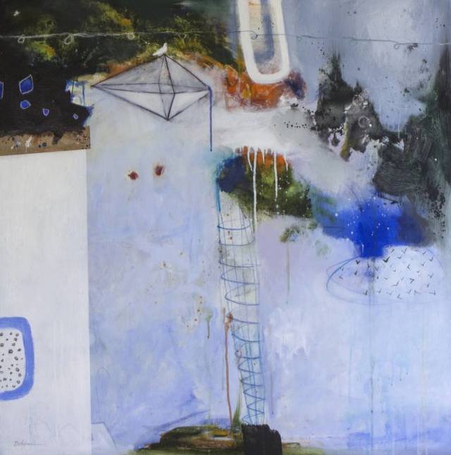 Reds, Blues, Mixedmedia, Colorful, Contemporary, Abstract, Landscape, Modern, Oil, Blacks