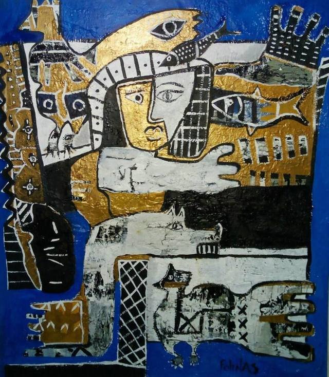 A day at the Zoo | 43.3 H x 37.4 W x 0.8 in | $4,410 Dynasty, Figure, Final, Geometry, Head