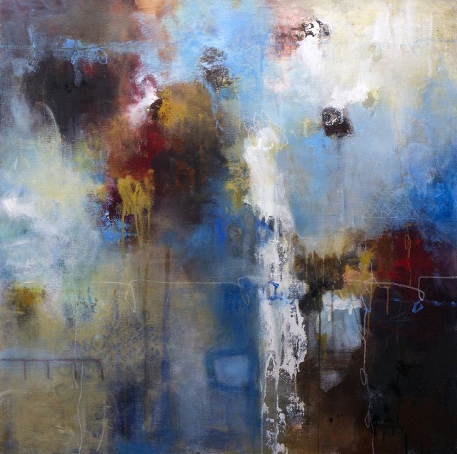 Reds, Blues, Mixedmedia, Colorful, Contemporary, Abstract, Landscape, Modern, Oil, Blacks