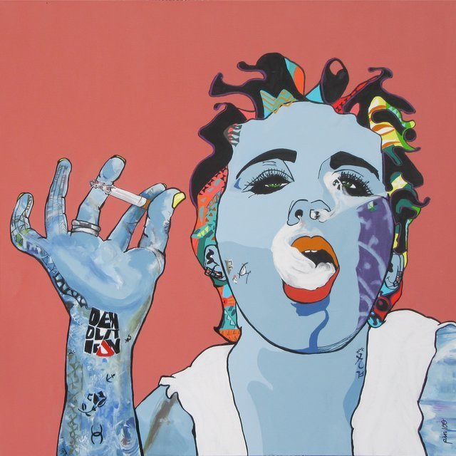 SMOKING HOT | Painting | 95 x 95 cm (38” X 38” X 1.5” ) $1,350 Paintings by Lesley Taylor