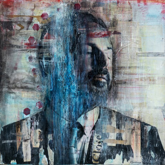 Traces AVIII Painting by Thekla Papadopoulou Abstract paintings for sale