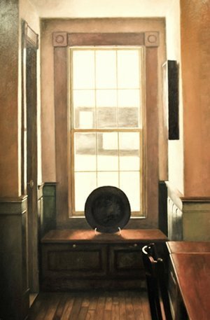 window, winter, house, painting, art for sale