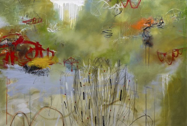 Reds, Blues, Mixedmedia, Colorful, Contemporary, Abstract, Landscape, Modern, Oil, Blacks