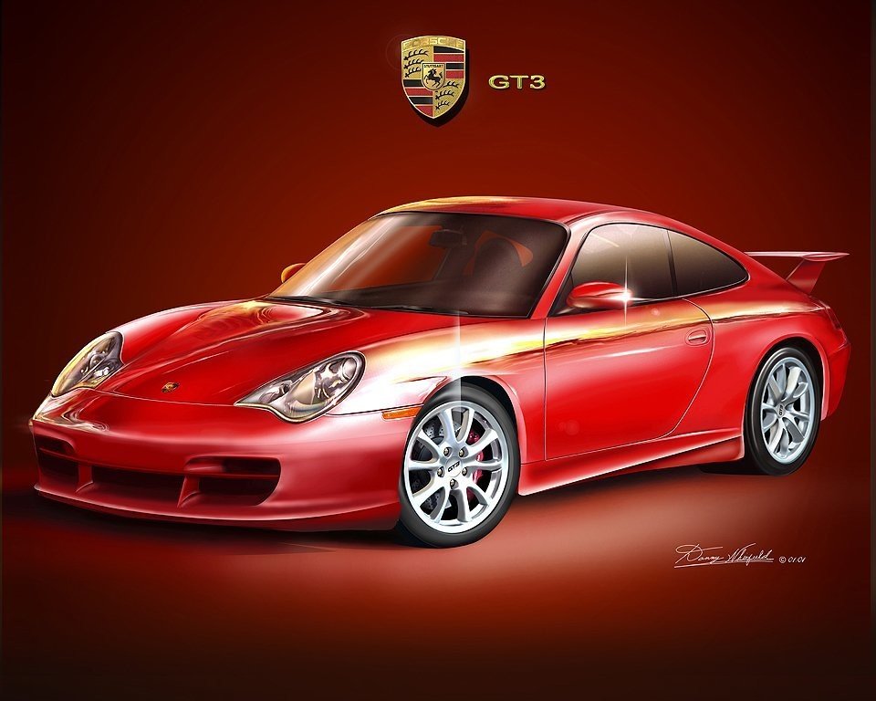 2003 PORSCHE 911 GT3 (Red) Limited Edition Print by Danny Whitfield | United States 2003 PORSCHE 911 GT3 (Red) Limited Edition Print by Danny Whitfield | United States
