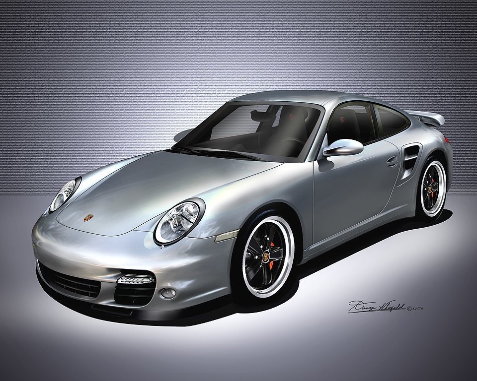 2007 PORSCHE 911 TURBO - WITH BLACK WHEELS Limited Edition Print by Danny Whitfield | United States