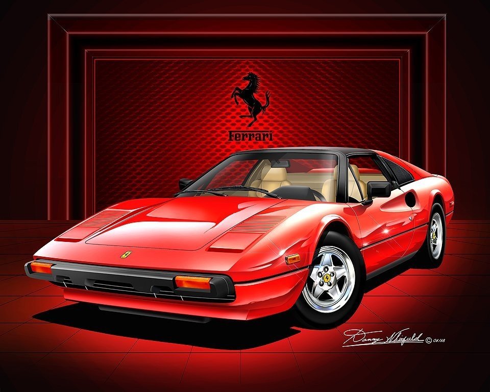 1980-1982 FERRRARI 308 GTSI - FRONT VIEW Limited Edition Print by Danny Whitfield | United States