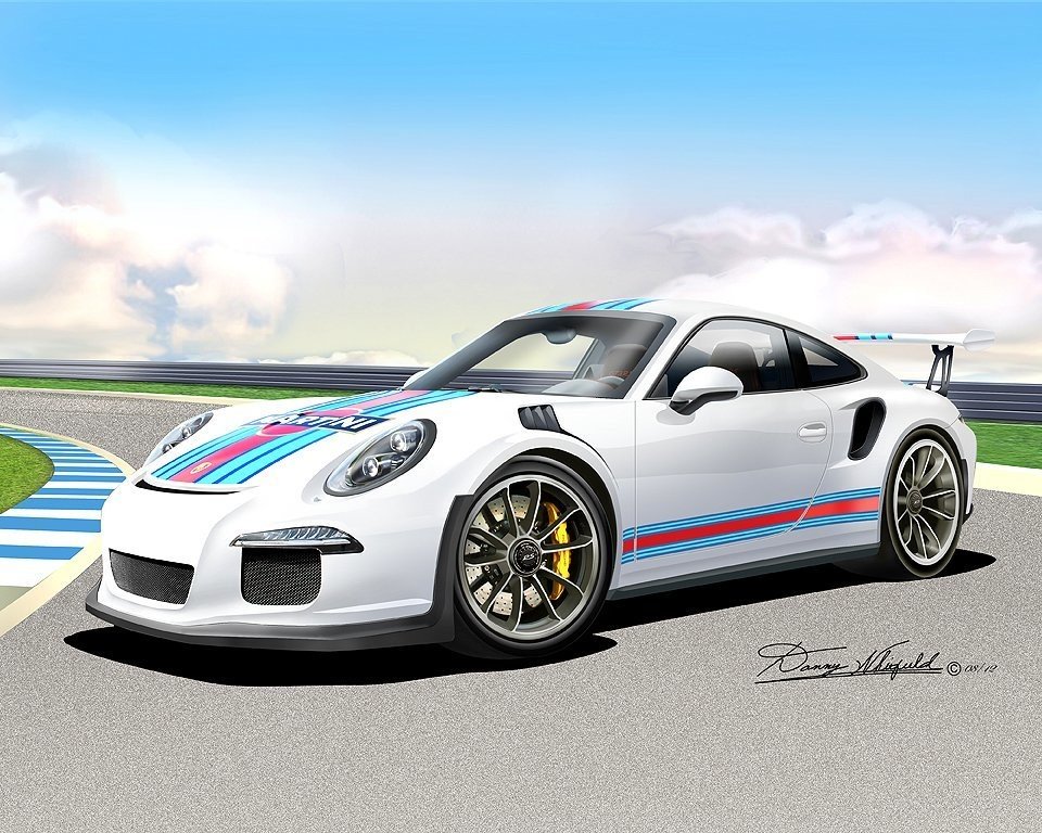 2016 PORSCHE GT3 RS - MARTINI LIVERY EDITION - TRACK  SETTING Limited Edition Print by Danny Whitfield | United States