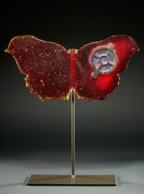 Merlot Compass Butterfly Sculpture by Marlene Rose | United States