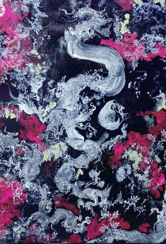 Noum painting - Flare Cherry blossoms no.1 Hiroshi Mehata Painting by Hiroshi Mehata | Japan