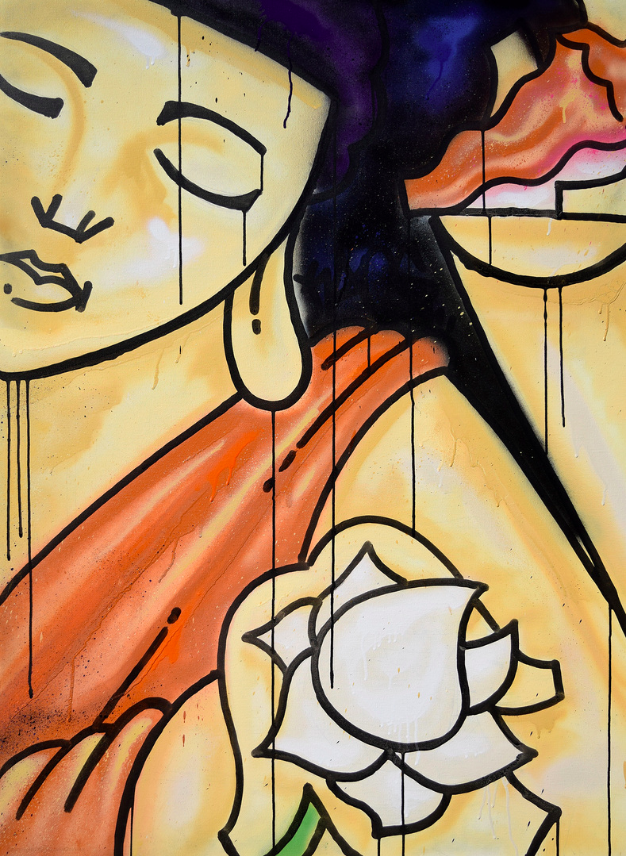 David Gerena, painting, buddha, art, modern, collect, buy, online